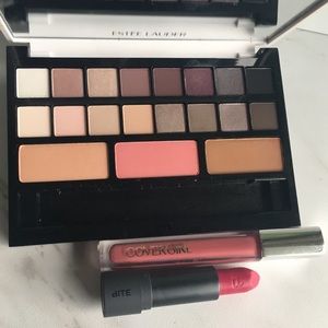 3 items: Estée Lauder Pure Color Envy Eyeshadow & Blush palette, Covergirl, Bite